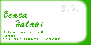 beata halapi business card