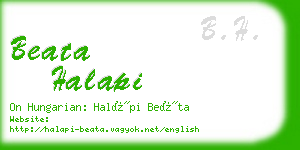 beata halapi business card